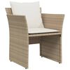 vidaXL Tuinstoel met voetenbank poly rattan beige