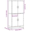vidaXL Hoge kast 68x35x139 cm bewerkt hout bruin eikenkleurig