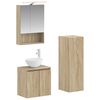 vidaXL Badkamermeubelset 4 pcs Sonoma Eiken Bewerkt hout en glas