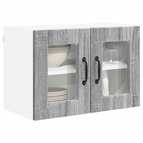 vidaXL Keukenkast 2 pcs Grijs Sonoma 60 x 31 x 40 cm Bewerkt hout