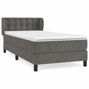 vidaXL Boxspring met matras fluweel donkergrijs 80x200 cm