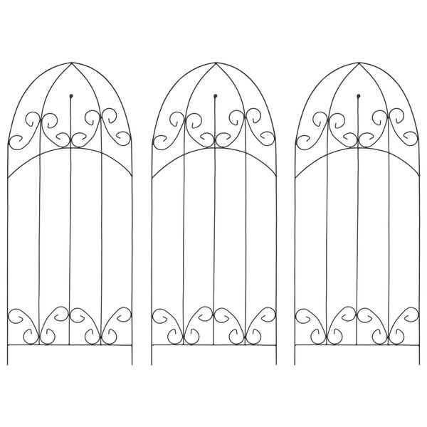 vidaXL Plantenklimrekken 3 st 40x100 cm ijzer zwart