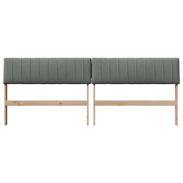 vidaXL Gestoffeerd hoofdbord Donkergrijs 200 cm Massief grenenhout