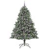 vidaXL Kunstkerstboom Groen 140 x 140 x 210 cm PVC en Plastic en Staal
