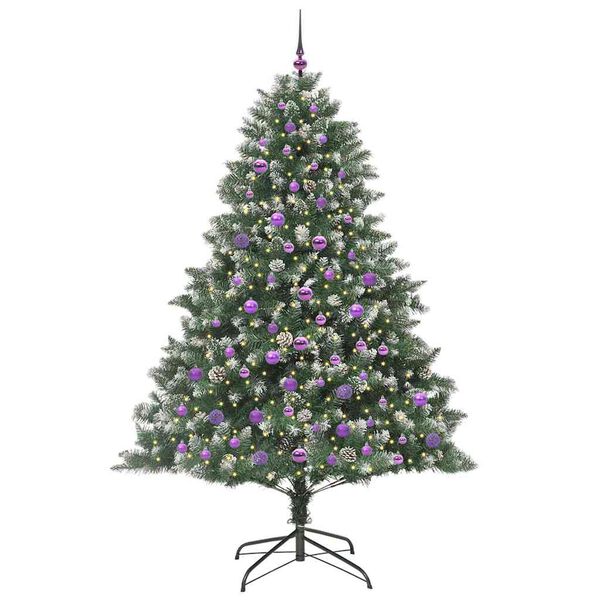 vidaXL Kunstkerstboom Groen 140 x 140 x 210 cm PVC en Plastic en Staal