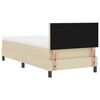 vidaXL Boxspringbed met matras met hoofdeinde Cr&egrave;me 90 x 190 cm Stof