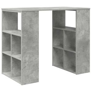 vidaXL Bureau met plank Beton Grijs 90 x 50 x 75 cm Bewerkt hout