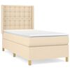 vidaXL Boxspring met matras stof cr&egrave;mekleurig 90x190 cm