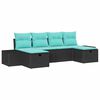 vidaXL Tuin Sofa Set 6 st Zwart poly rattan