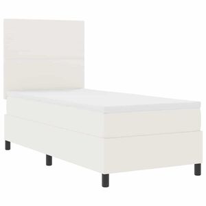 vidaXL Boxspringbed Cr&egrave;me en Wit 80 x 200 cm Katoen Stof