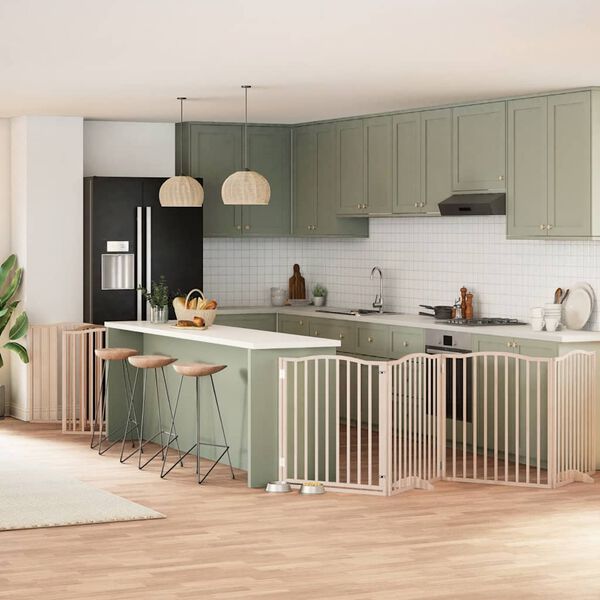 vidaXL Hondenhek inklapbaar met deur 12 panelen 960 cm populierenhout