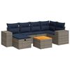vidaXL 7-delige Loungeset met kussens poly rattan grijs