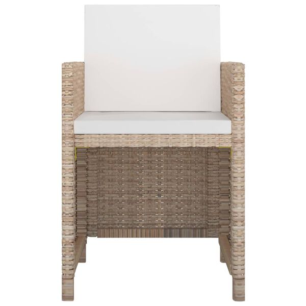 vidaXL 9-delige Tuinset met kussens poly rattan beige