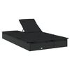 vidaXL Ligbed met kussens 2-persoons poly rattan zwart
