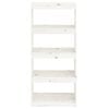 vidaXL Boekenkast/kamerscherm 60x30x135,5 cm massief grenenhout wit