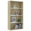 vidaXL Boekenkast met 4 schappen 80x30x151,5 cm hout wit sonoma eiken