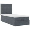 vidaXL Ottoman bed met matrassen en LED's 90x190cm fluweel donkergrijs