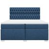 vidaXL Boxspring met matras stof blauw 200x200 cm