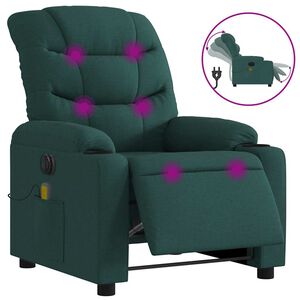 vidaXL Massagestoel elektrisch verstelbaar stof donkergroen