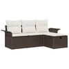 vidaXL Tuin Sofa Set met kussen met opslag 4 pcs Bruin Poly riet