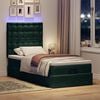 vidaXL Ottoman bed met matrassen en LED's 80x200cm fluweel donkergroen