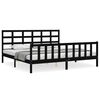 vidaXL Bedframe met hoofdbord massief hout zwart 200x200 cm