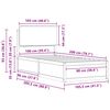 vidaXL Bedframe met Gevoerd Hoofdgedeelte Lichtgrijs 100 x 200 cm