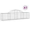vidaXL Schanskorven 7 st gewelfd 200x30x40/60 cm gegalvaniseerd ijzer