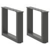 vidaXL Salontafelpoten 2 st U-vormig 30x(30-31) cm staal antraciet