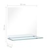 vidaXL Wandspiegel met schap 50x50 cm gehard glas