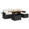 vidaXL 6-delige Loungeset met kussens poly rattan acacia zwart