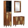vidaXL Badkamerkastenset met lade 3 pcs Honingbruin Massief Mango Hout