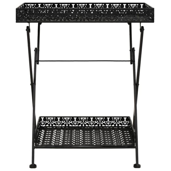 vidaXL Theetafel vintage stijl inklapbaar 58x35x72 cm metaal zwart