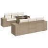 vidaXL 7-delige Loungeset met kussens poly rattan beige