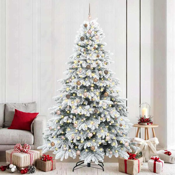 vidaXL Kunstkerstboom met 300 LED met standaard Wit 240 cm PE en PVC