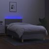 vidaXL Boxspring met matras en LED stof lichtgrijs 90x200 cm