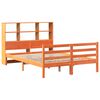 vidaXL Bed met boekenkast zonder matras hout wasbruin 150x200 cm