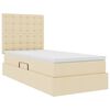 vidaXL Opslag bed met matras met matras Cr&egrave;me 90 x 190 cm Polyester
