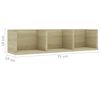 vidaXL Cd-wandschap 75x18x18 cm bewerkt hout sonoma eikenkleurig