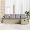 vidaXL Bankstel met kussen 5 pcs Beige en Licht Grijs poly rattan