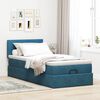vidaXL Ottoman bed met matras en LED's 100x200 cm fluweel donkerblauw