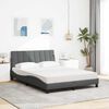 vidaXL Bed met matras "Hanko" stof donkergrijs 140x200 cm