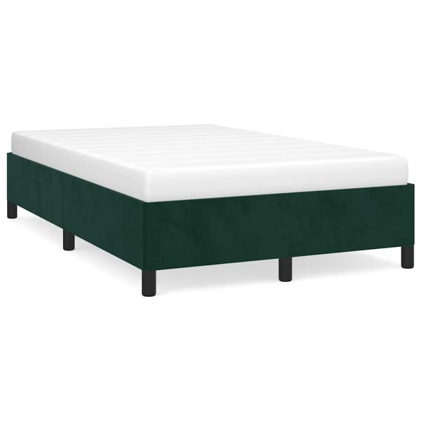 vidaXL Bedframe zonder matras 120x190 cm fluweel donkergroen