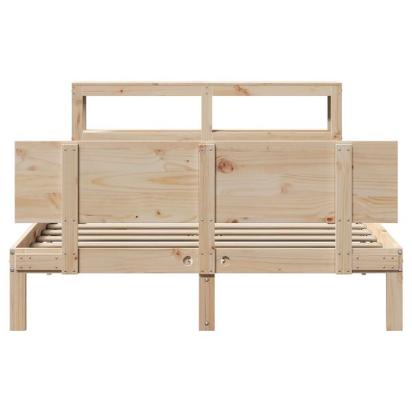 vidaXL Bedframe met hoofdbord massief grenenhout 160x200 cm