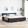 vidaXL Boxspringbed met matras Donkerbruin 200 x 200 cm Stof
