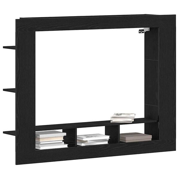 vidaXL TV-kast Zwart eiken 152 x 22 x 113 cm Bewerkt hout