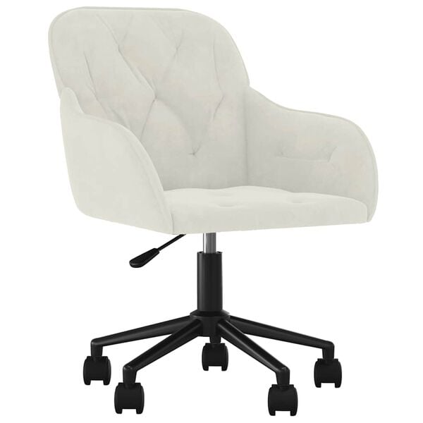 vidaXL Eetkamerstoelen draaibaar 2 st fluweel cr&egrave;mekleurig