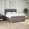 vidaXL Boxspring met matras stof taupe 200x200 cm