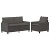 vidaXL Bankstel 2 pcs Donkergrijs Stof