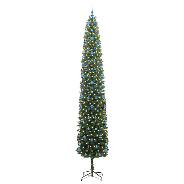 vidaXL Kunstkerstboom Groen 300 cm PVC en Staal en Kunststof